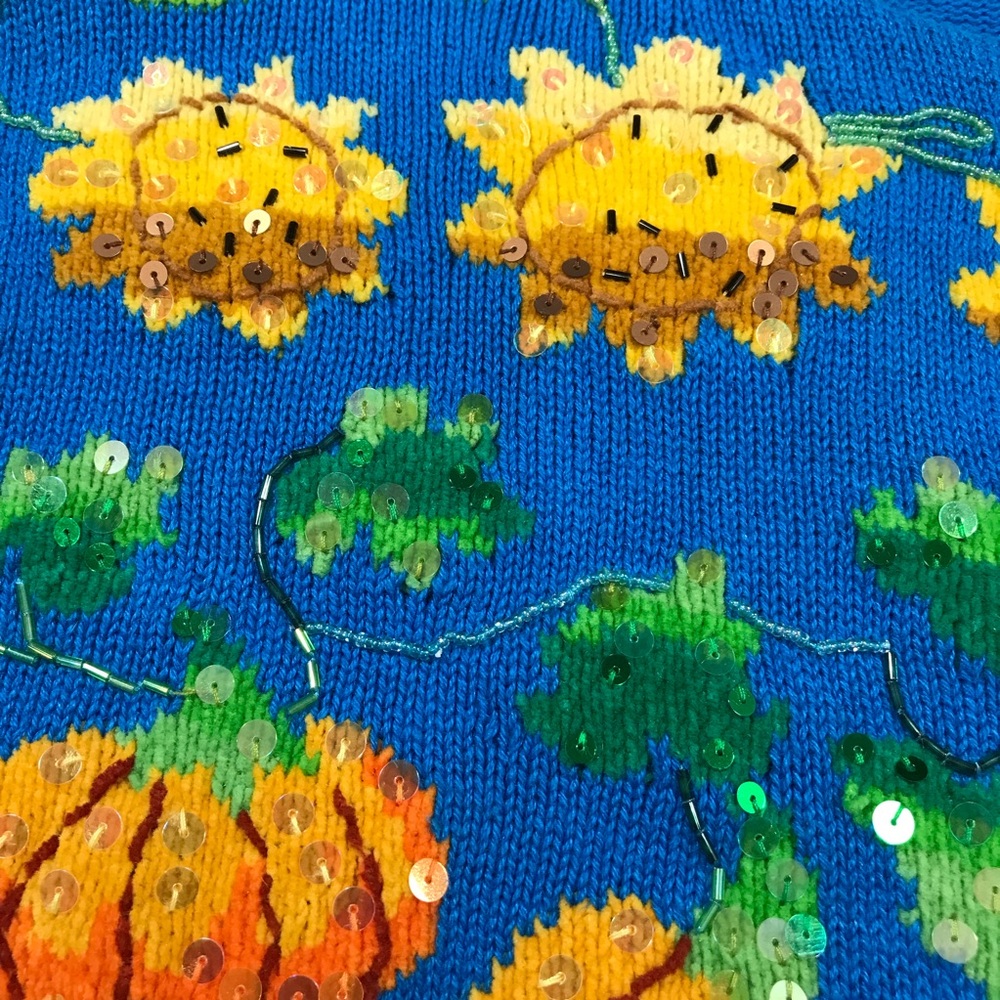 Vintage Jane's Closet Fruit Vegtable Harvest Fall Cardigan Sweater Women’s Small - Picture 7 of 12
